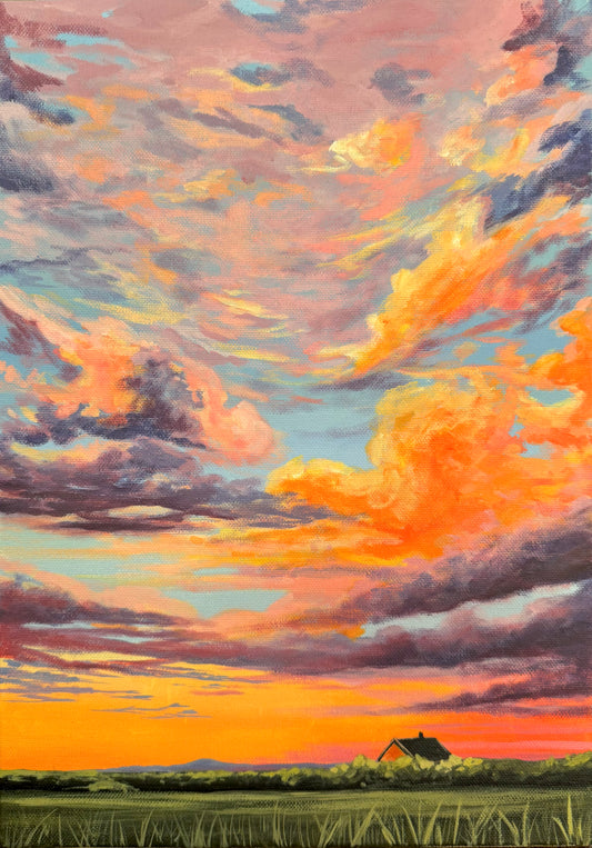 'Lavender Afterglow' Original Painting